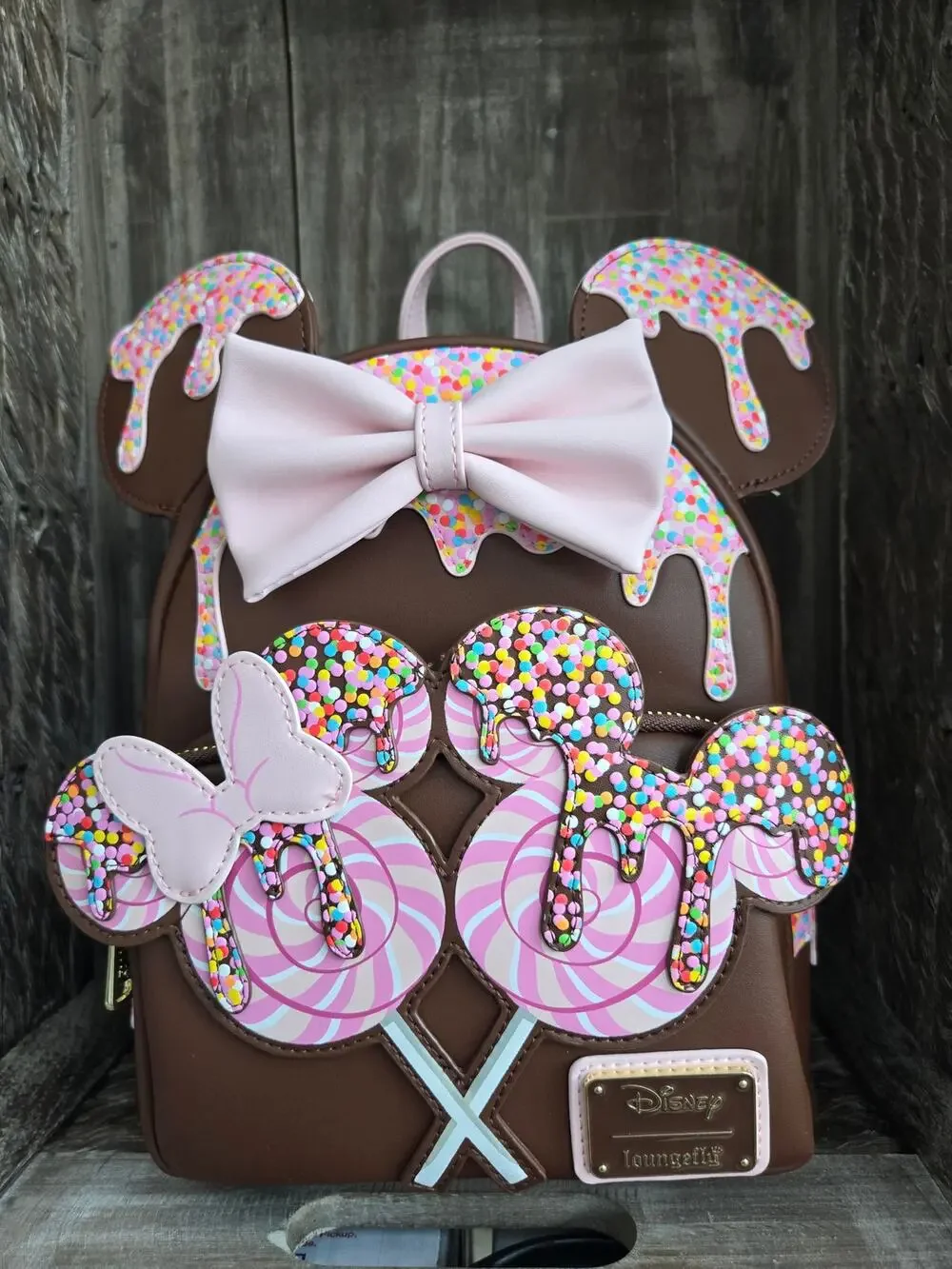 Loungefly Minnie Mouse Chocolate Lolly Mini Backpack